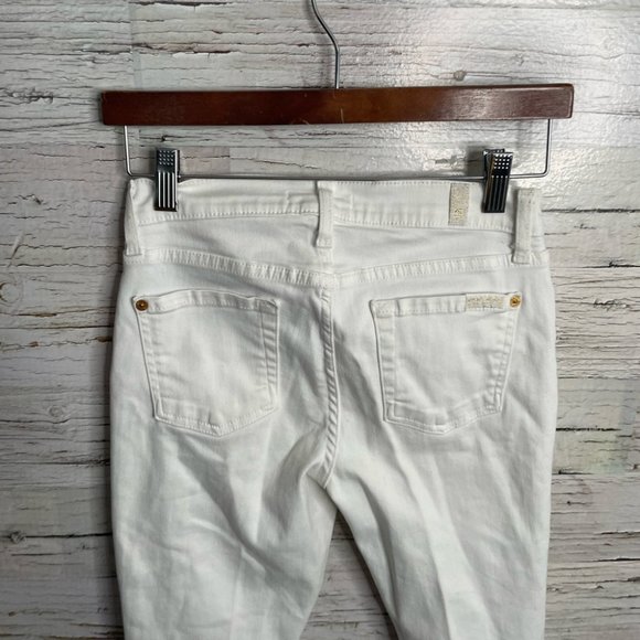 7 For All Mankind White Lace Embellished Jeans skinny size 25 - Picture 7 of 11